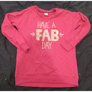Gymboree Girl's Size Large 10-12 Pink Long Sleeve Sweatshirt Have a Fab Day